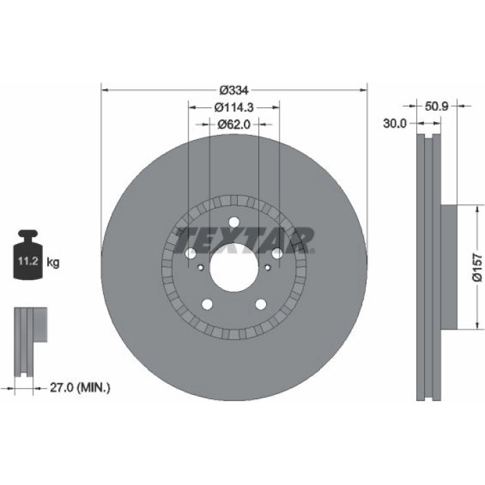 Textar Bremsscheibe 92147903 – rechts Textar Bremsscheibe 92147903 – rechts