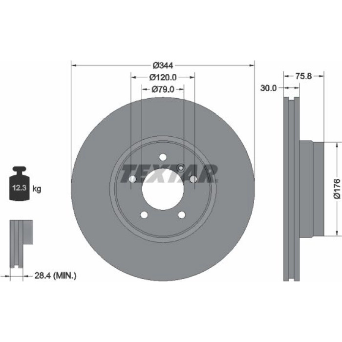Textar Bremsscheibe 92134400 Textar Bremsscheibe 92134400
