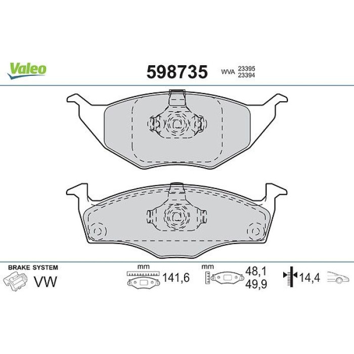 Valeo Bremsbelagsatz 598735 Valeo Bremsbelagsatz 598735