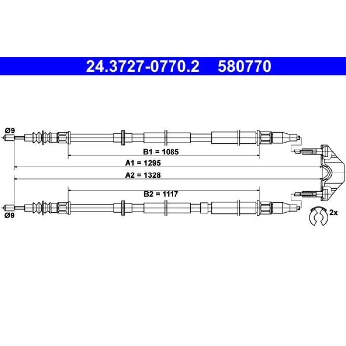 ATE Handbremsseil 24.3727-0770.2 ATE Handbremsseil 24.3727-0770.2