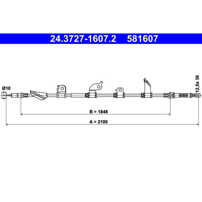 ATE Handbremsseil 24.3727-1607.2 ATE Handbremsseil 24.3727-1607.2