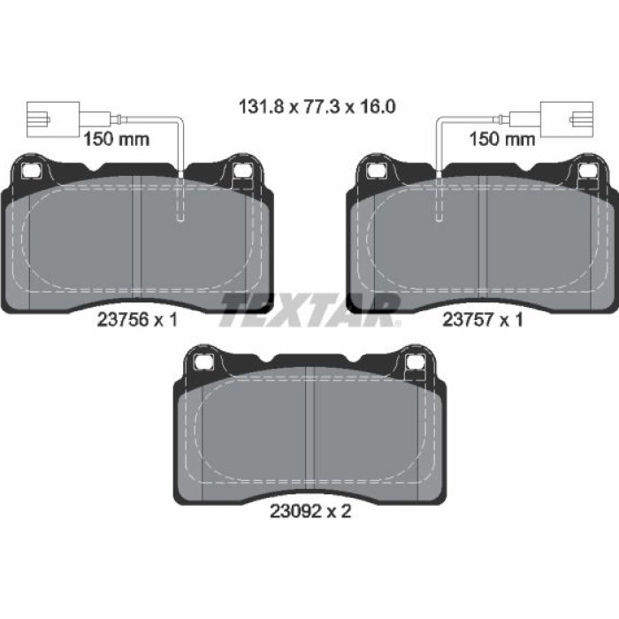 Textar Bremsbelagsatz 2375603 Textar Bremsbelagsatz 2375603