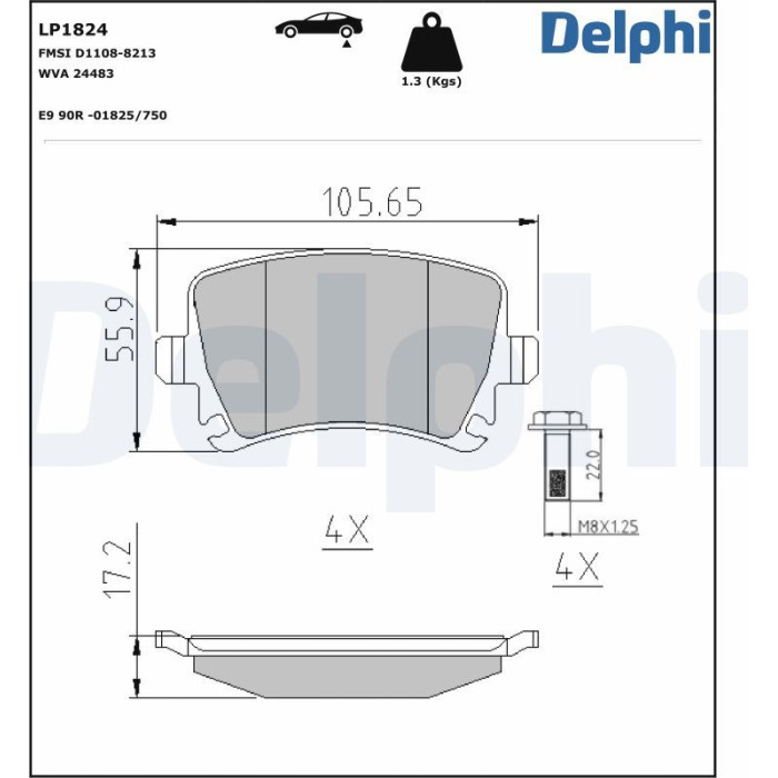Delphi Bremsbelagsatz LP1824