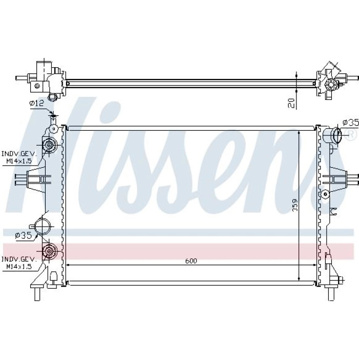 Nissens Wasserkühler PKW 632461 Nissens Wasserkühler PKW 632461