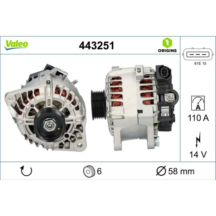Valeo Lichtmaschine 443251 Valeo Lichtmaschine 443251