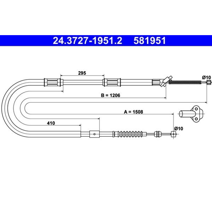 ATE Handbremsseil 24.3727-1951.2 ATE Handbremsseil 24.3727-1951.2