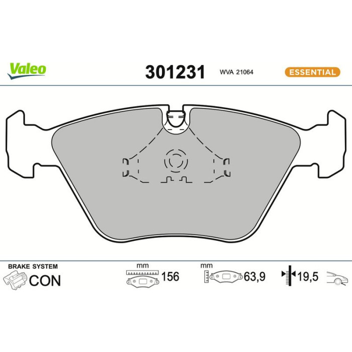 Valeo Bremsbelagsatz 301231 Valeo Bremsbelagsatz 301231