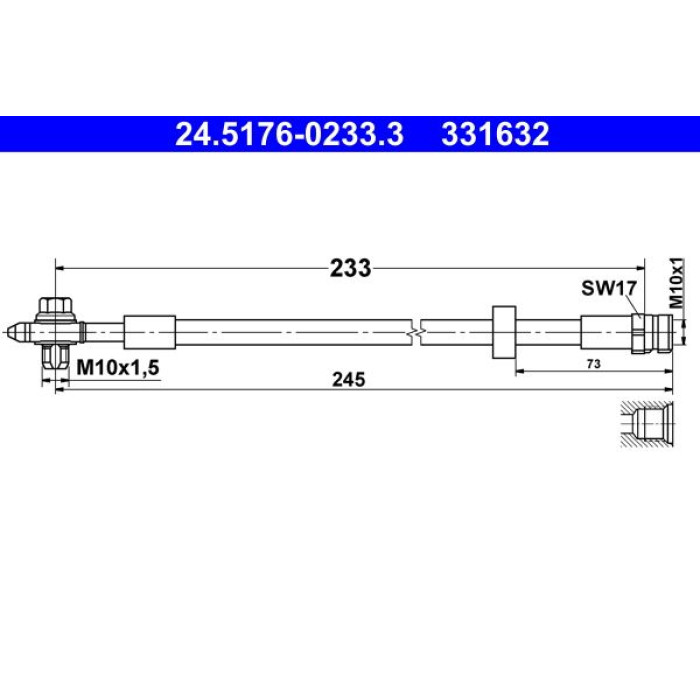 ATE Bremsschlauch 24.5176-0233.3 ATE Bremsschlauch 24.5176-0233.3