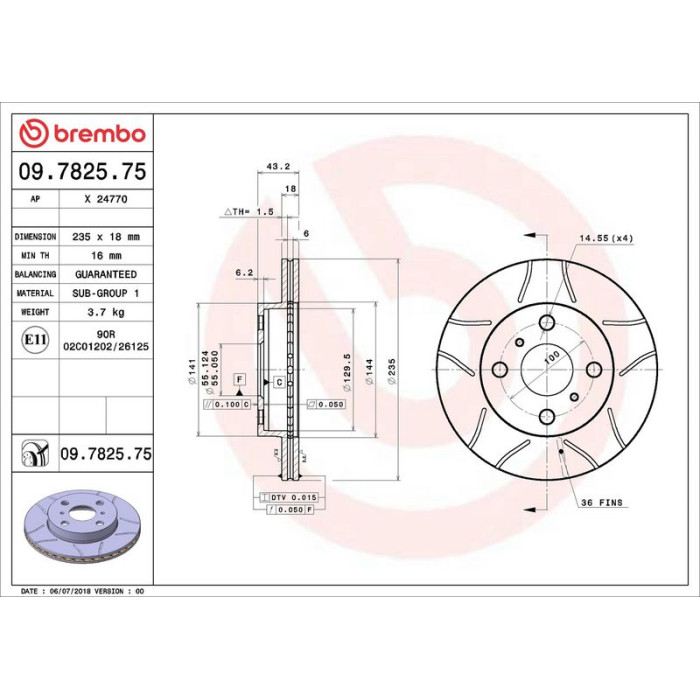 Brembo Bremsscheibe 09.7825.75 Brembo Bremsscheibe 09.7825.75