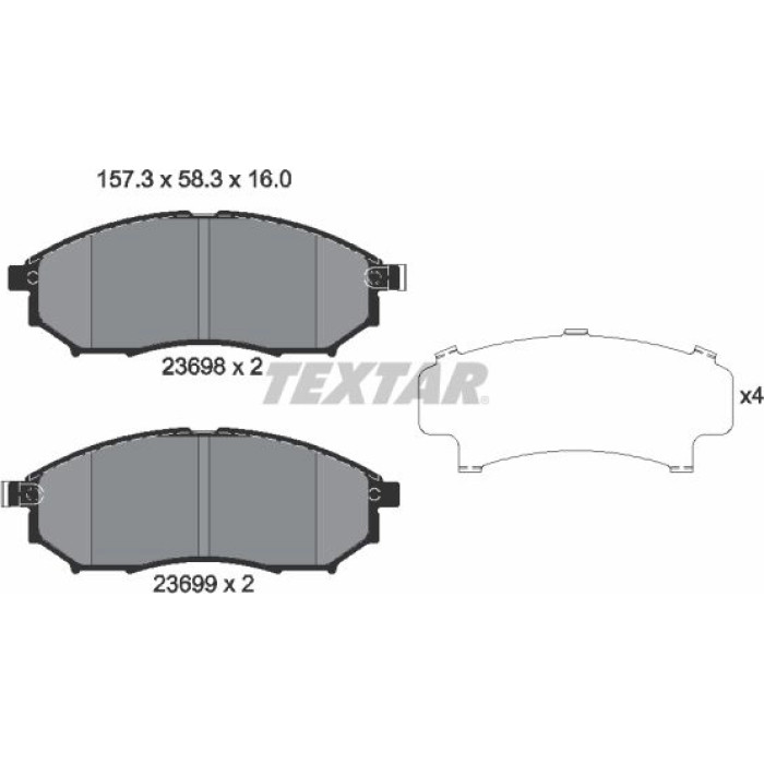 Textar Bremsbelagsatz 2369801 Textar Bremsbelagsatz 2369801