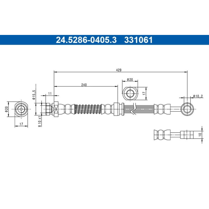 ATE Bremsschlauch 24.5286-0405.3 ATE Bremsschlauch 24.5286-0405.3