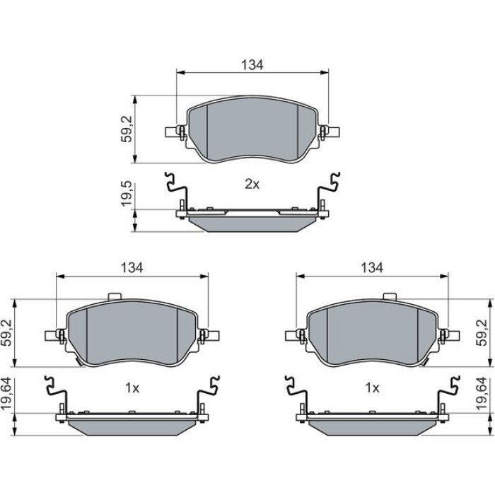 Bosch Bremsbelagsatz 0 986 460 015 Bosch Bremsbelagsatz 0 986 460 015