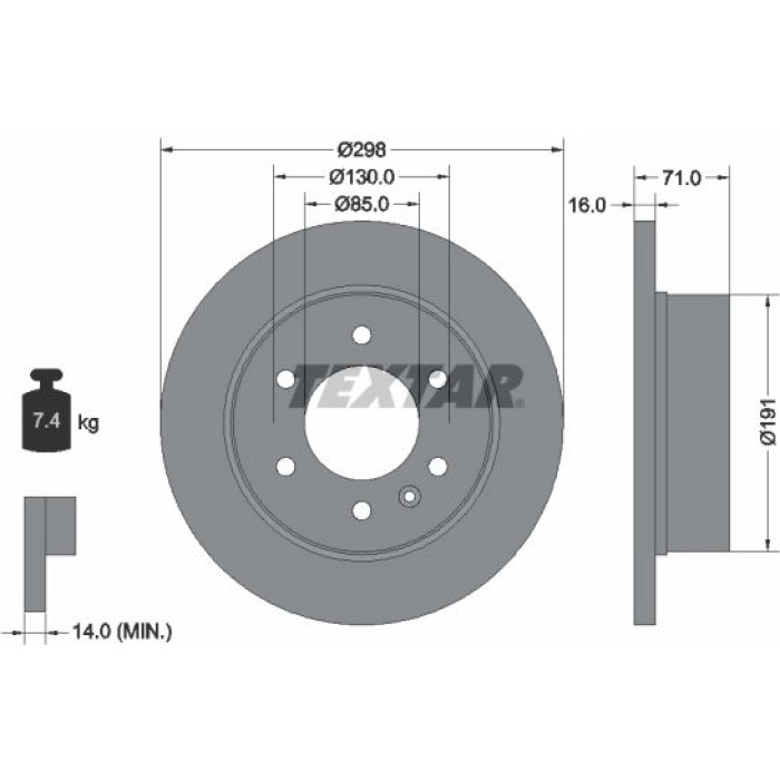 Textar Bremsscheibe 93143303 Textar Bremsscheibe 93143303
