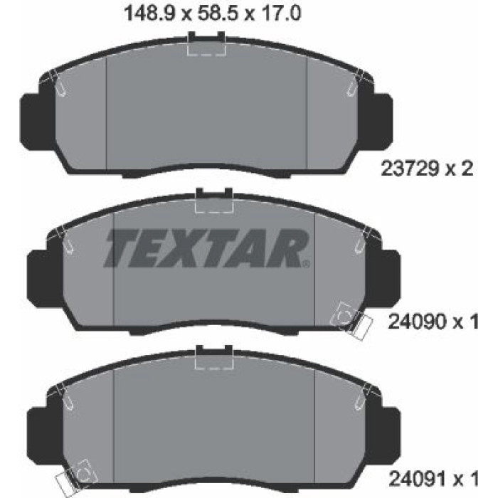 Textar Bremsbelagsatz 2372901 Textar Bremsbelagsatz 2372901
