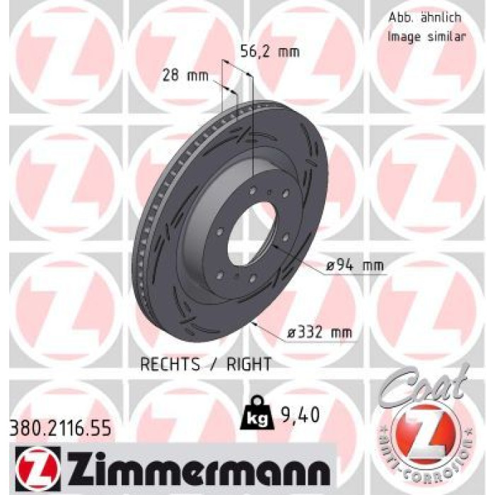 Zimmermann Bremsscheibe 380.2116.55 Zimmermann Bremsscheibe 380.2116.55