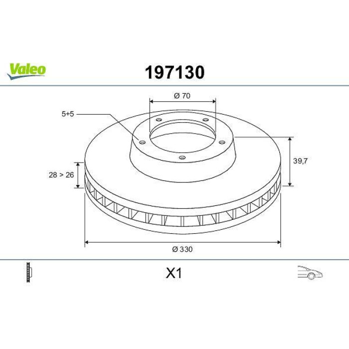 Valeo Bremsscheibe 197130 Valeo Bremsscheibe 197130