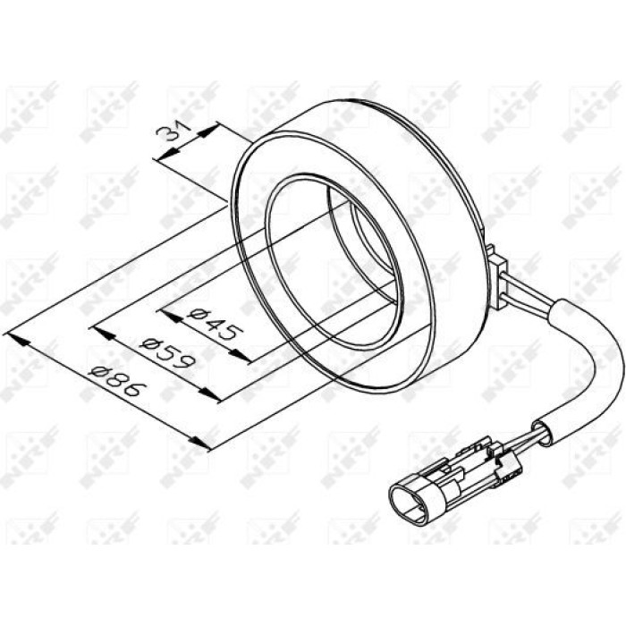 38475 NRF Magnetkupplungsspule Klimakompressor 38475 38475 NRF Magnetkupplungsspule Klimakompressor 38475