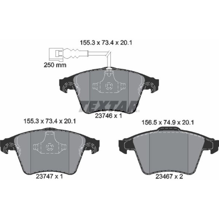 Textar Bremsbelagsatz 2374602 Textar Bremsbelagsatz 2374602