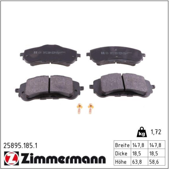 ZIMMERMANN Bremsbeläge 25895.185.1
