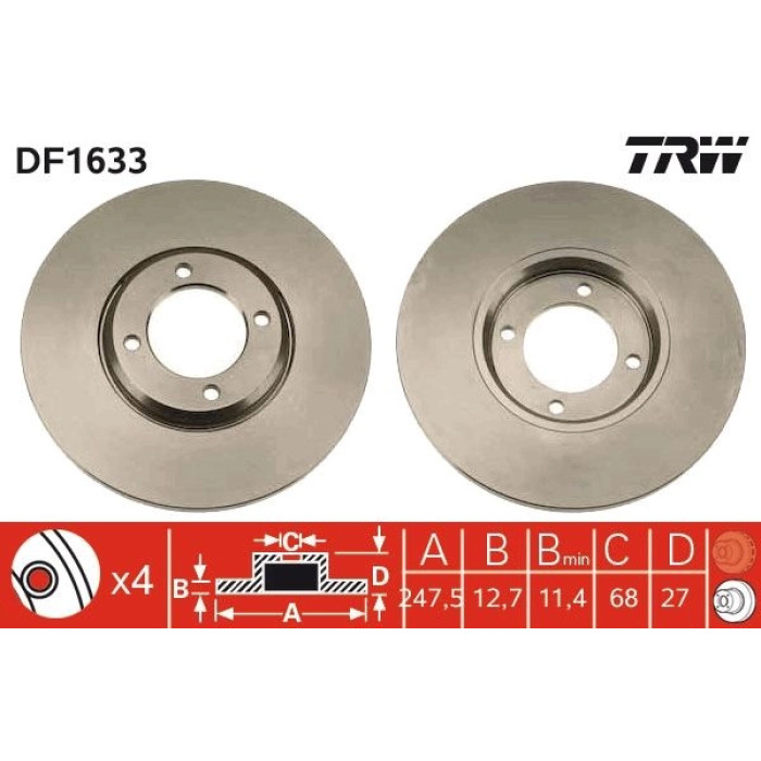 TRW Bremsscheibe DF1633