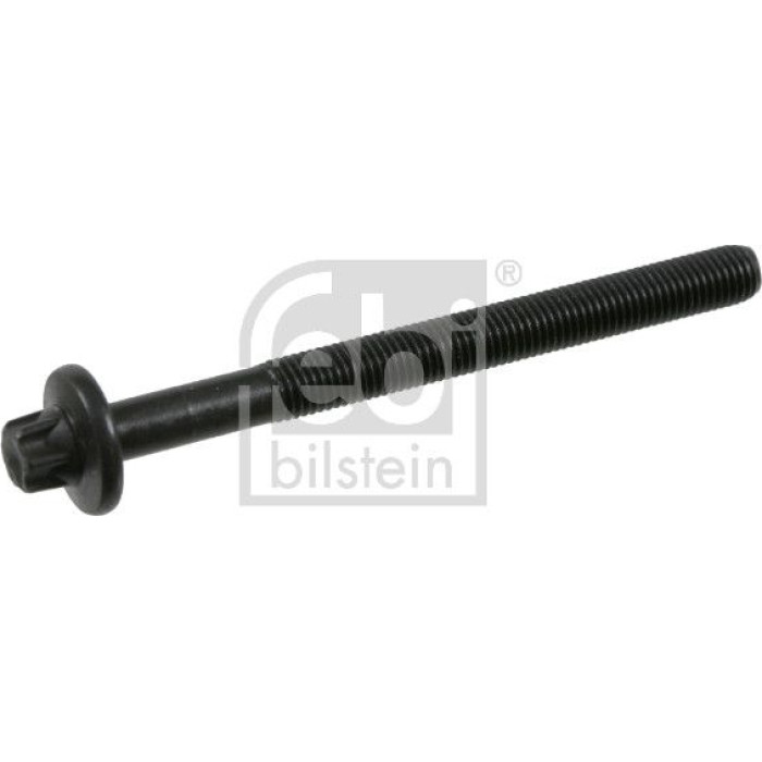 febi bilstein 22411 Zylinderkopfschraube M9 x 1,25 – Gesamtlänge: 116 mm, Länge unter Kopf: 104 mm, Gewindelänge: 79 mm, Torx: E12, Klasse: 10.9, Antrieb: Außen - Torx, Anzahl Schrauben: 10, Stahl, phosphatiert, OE 77 00 107 044 / 77 00 869 008