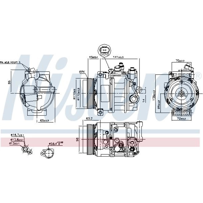 89033 Nissens Kompressor 89033 89033 Nissens Kompressor 89033