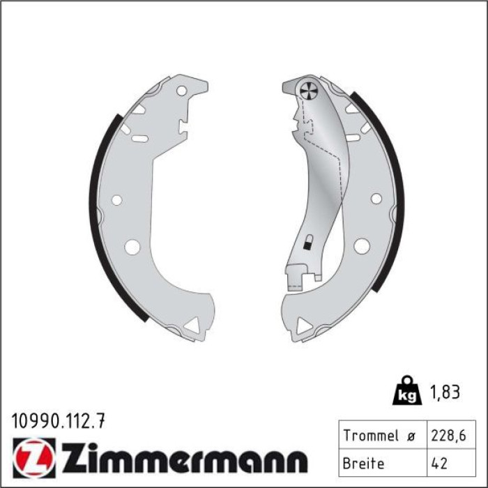 ZIMMERMANN Bremsbacken 10990.112.7 ZIMMERMANN Bremsbacken 10990.112.7