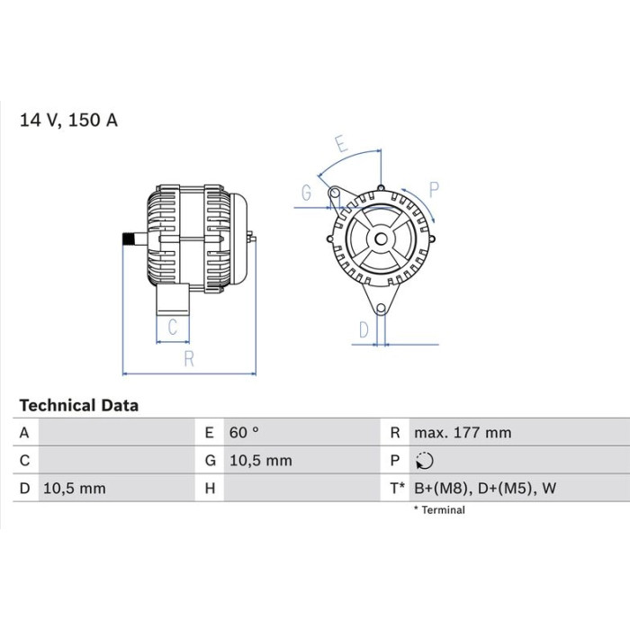 Bosch Lichtmaschine 0 986 047 210 Bosch Lichtmaschine 0 986 047 210