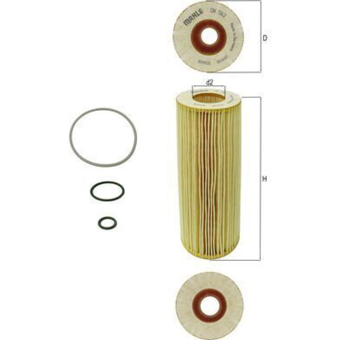 OX 562D MAHLE Ölfilter OX 562D, Filtereinsatz, Höhe 281 mm – u. a. für Scania P II, R II, G II – OE Nummer 1742032 - l OX 562D MAHLE Ölfilter OX 562D, Filtereinsatz, Höhe 281 mm – u. a. für Scania P II, R II, G II – OE Nummer 1742032 - l