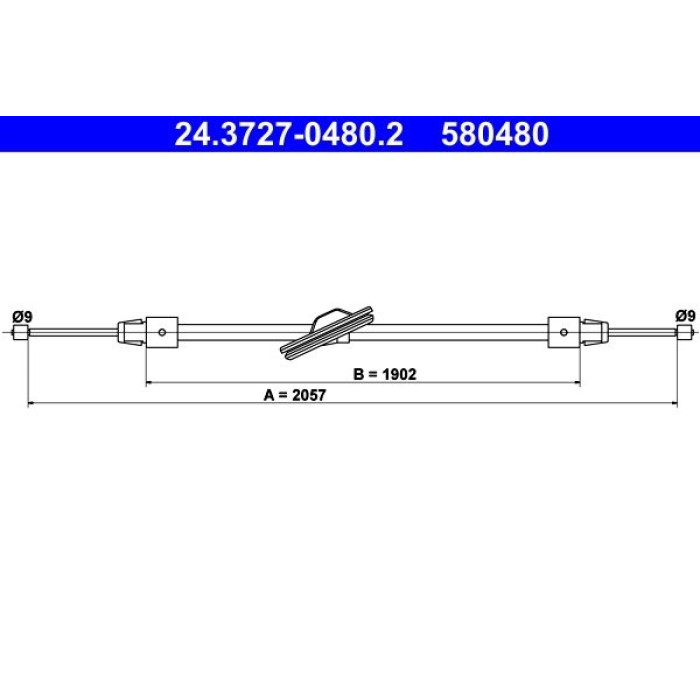 ATE Handbremsseil 24.3727-0480.2 ATE Handbremsseil 24.3727-0480.2