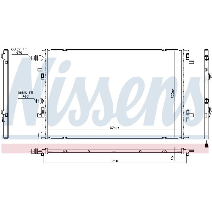 Nissens Wasserkühler PKW 606762