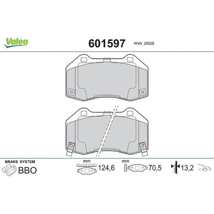 Valeo Bremsbelagsatz 601597 Valeo Bremsbelagsatz 601597