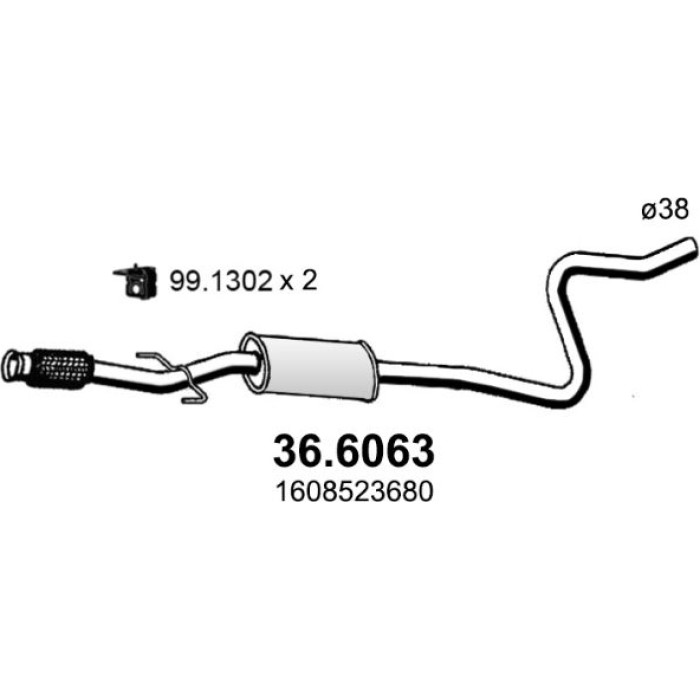 ASSO Mittelschalldämpfer 36.6063