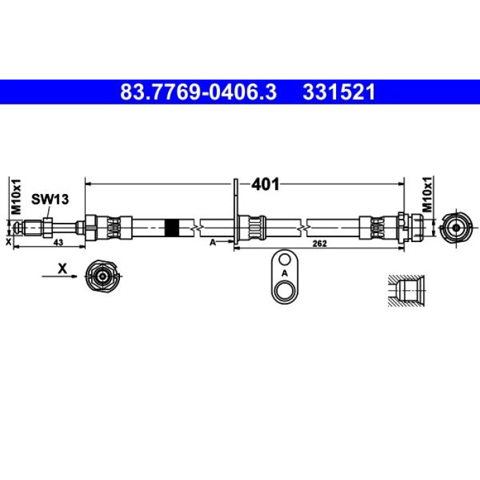 ATE Bremsschlauch 83.7769-0406.3 ATE Bremsschlauch 83.7769-0406.3
