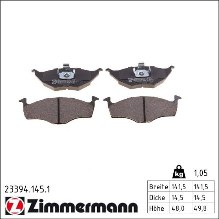 ZIMMERMANN Bremsbeläge 23394.145.1 ZIMMERMANN Bremsbeläge 23394.145.1