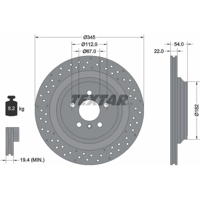 Textar Bremsscheibe 92283703 Textar Bremsscheibe 92283703