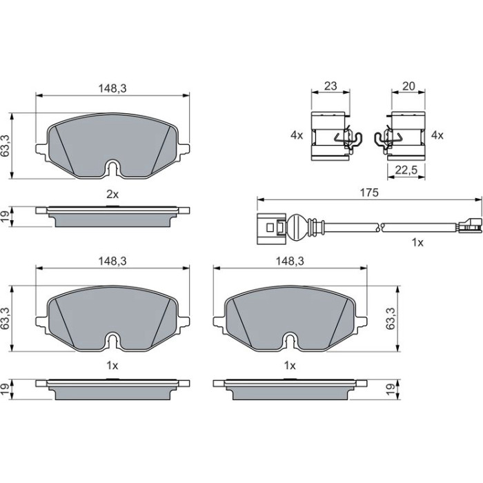 Bosch Bremsbelagsatz Scheibenbremse 0 986 460 072