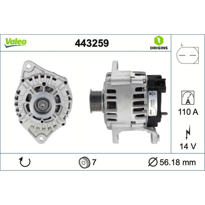 Valeo Lichtmaschine 443259 Valeo Lichtmaschine 443259