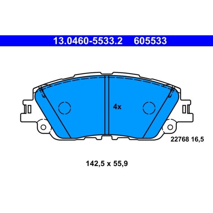 ATE Bremsbelagsatz 13.0460-5533.2 ATE Bremsbelagsatz 13.0460-5533.2