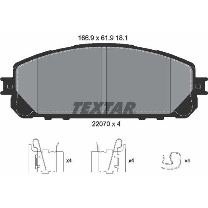 Textar Bremsbelagsatz 2207001 – GR 18.1 Textar Bremsbelagsatz 2207001 – GR 18.1