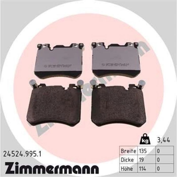ZIMMERMANN Bremsbeläge 24524.995.1 ZIMMERMANN Bremsbeläge 24524.995.1