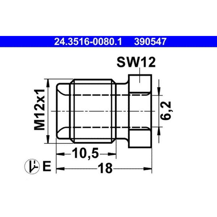 ATE Überwurfschraube 24.3516-0080.1 ATE Überwurfschraube 24.3516-0080.1