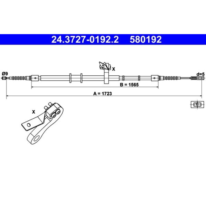 ATE Handbremsseil 24.3727-0192.2 ATE Handbremsseil 24.3727-0192.2