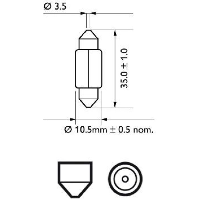 12844CP PHILIPS C5W Soffittenlampe 12 V 5 W SV8,5 - 12844CP - l 12844CP PHILIPS C5W Soffittenlampe 12 V 5 W SV8,5 - 12844CP - l