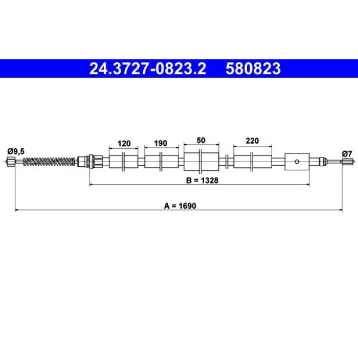 ATE Handbremsseil 24.3727-0823.2 ATE Handbremsseil 24.3727-0823.2
