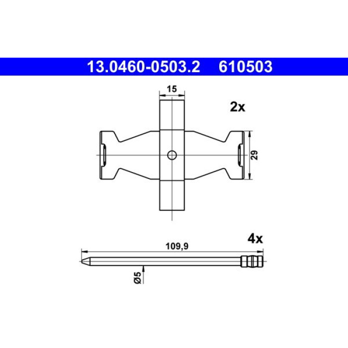 ATE Zubehörsatz Bremsbeläge 13.0460-0503.2 ATE Zubehörsatz Bremsbeläge 13.0460-0503.2