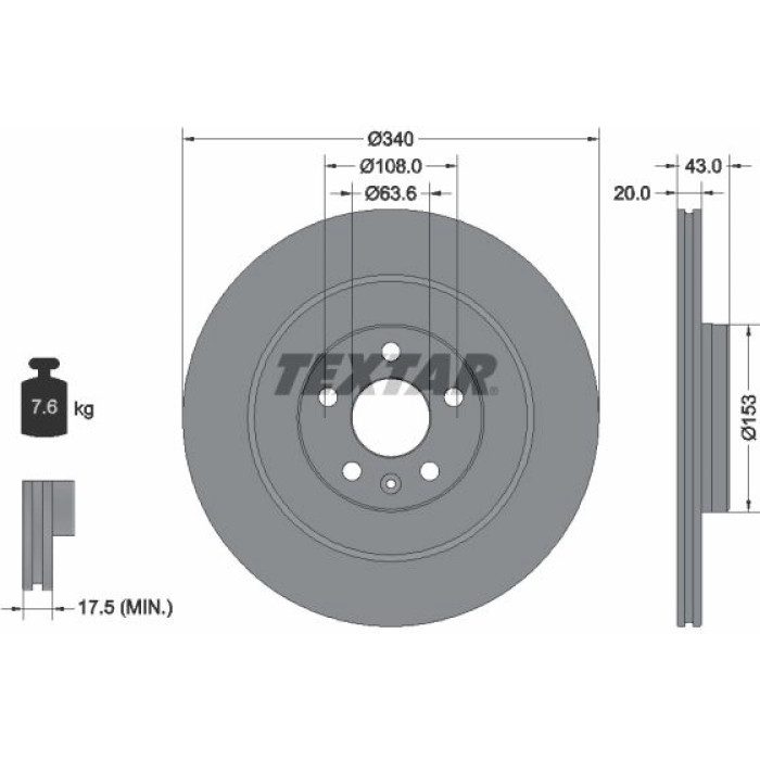 Textar Bremsscheibe 92304503 Textar Bremsscheibe 92304503