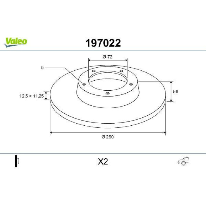 Valeo Bremsscheibe 197022