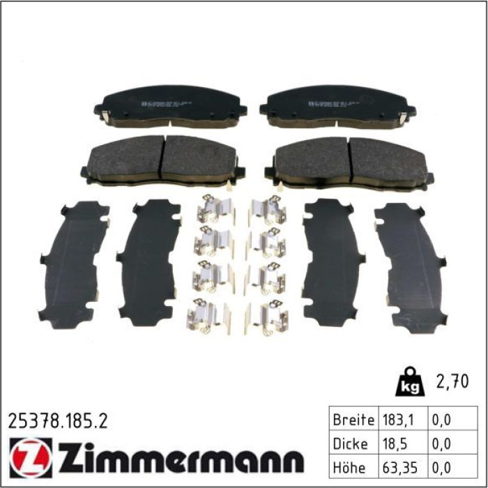 25378.185.2 ZIMMERMANN Bremsbeläge 25378.185.2 25378.185.2 ZIMMERMANN Bremsbeläge 25378.185.2