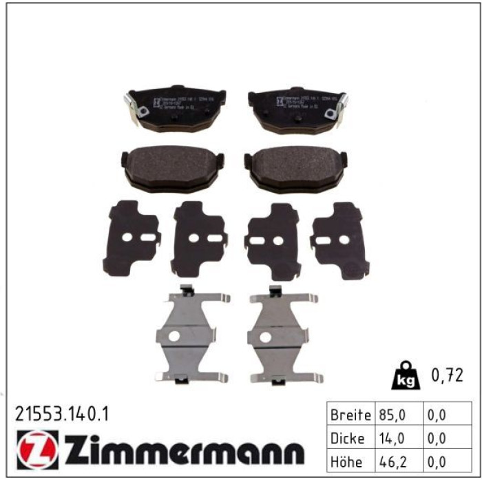 ZIMMERMANN Bremsbeläge 21553.140.1 ZIMMERMANN Bremsbeläge 21553.140.1